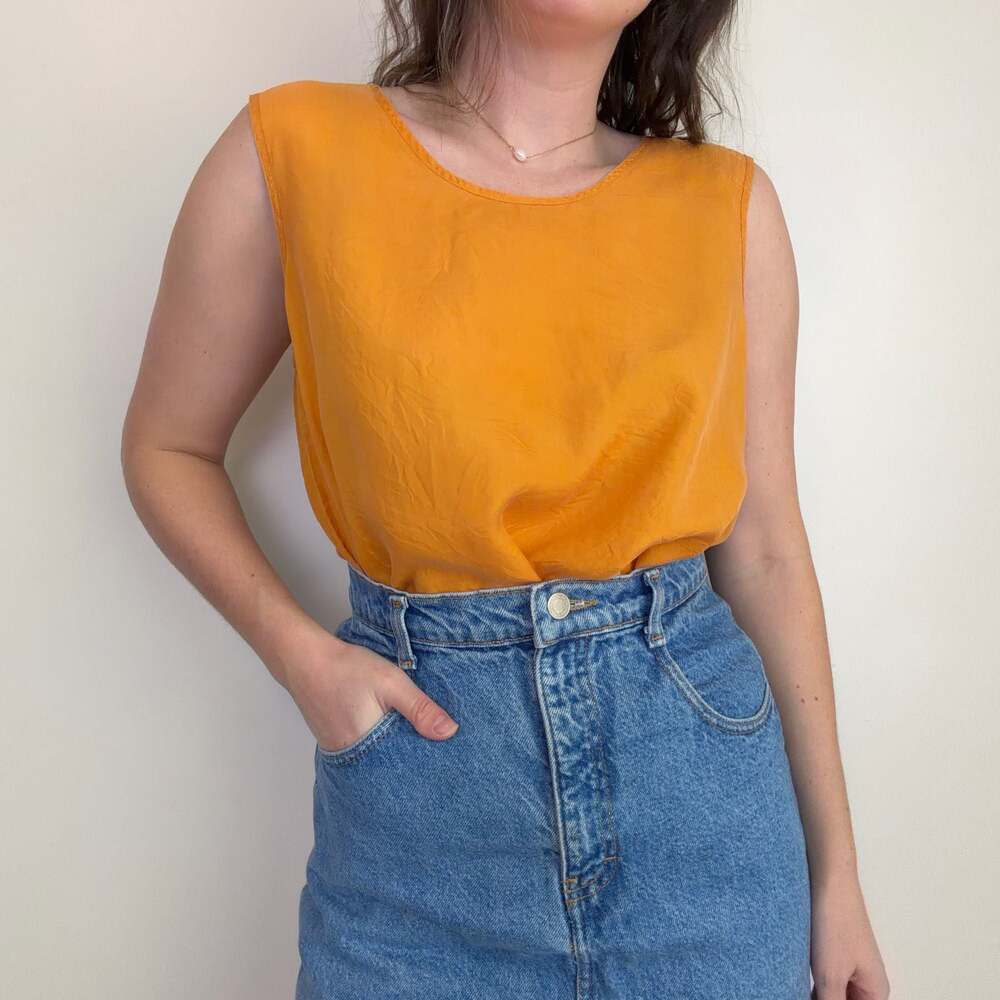 Vintage Marigold Silk Blouse